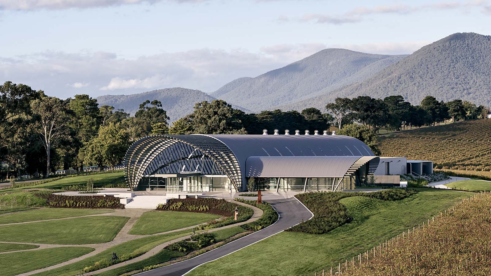 Exterior shot of Levantine Hill Estate winery. Photo by Willem Dirk du Toit