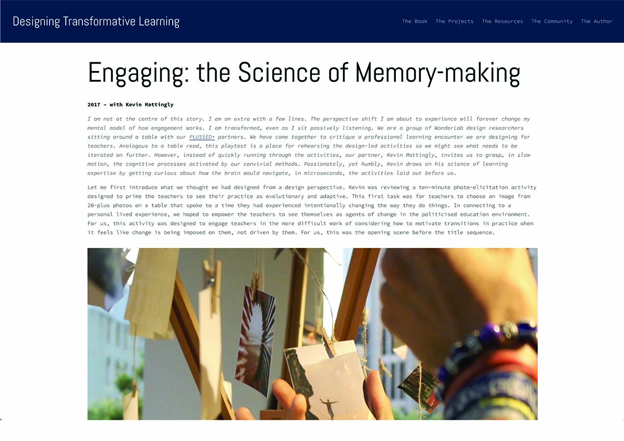 Photo of Design for Transformative Learning Book and Website	