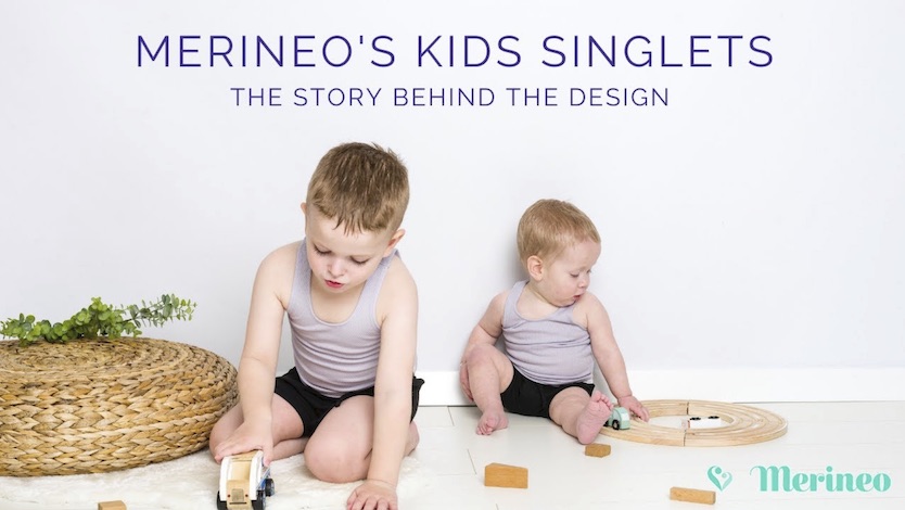 Merineo's kids singlets are made in Australia and designed for long lasting wear.