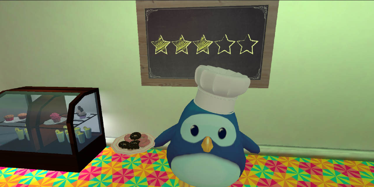 Patient using the Bakery Theme is presented with a Stillness Rating to show how well they stayed still during the virtual MRI