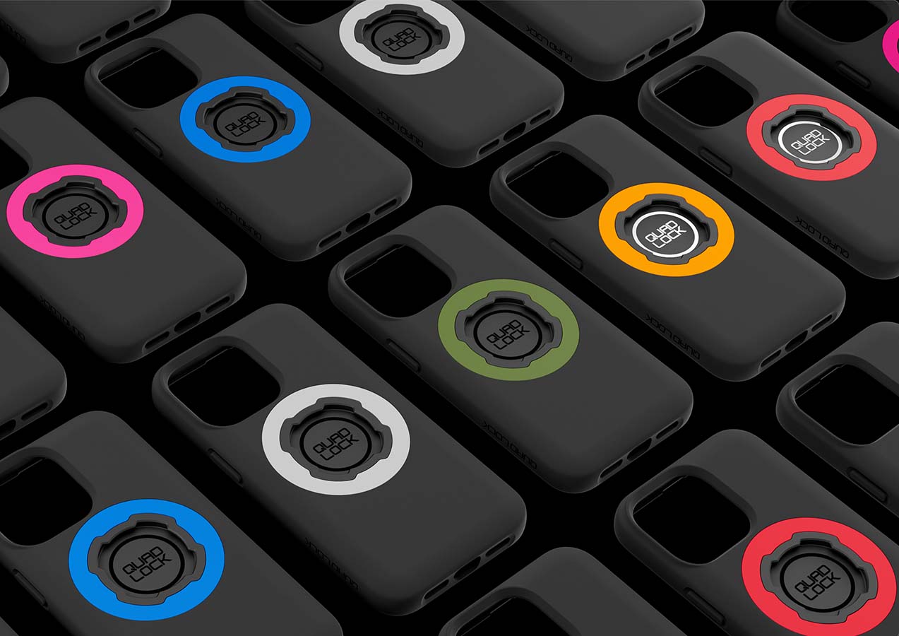 Quad Lock MAG cases with different coloured rings