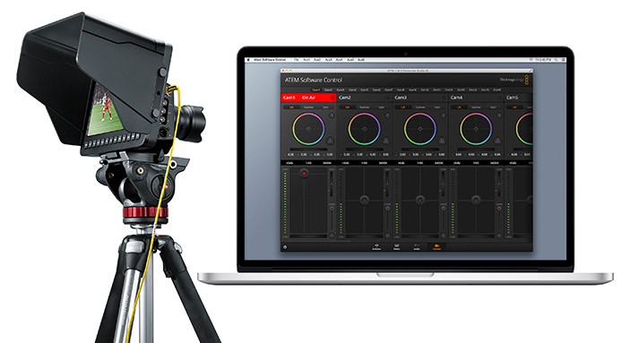 Blackmagic Studio Camera with laptop