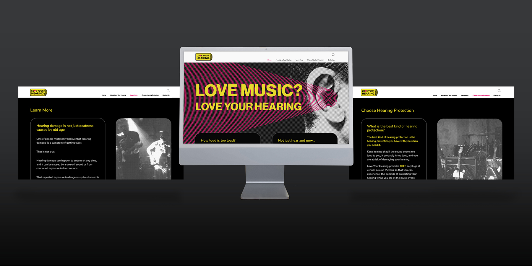 Love Your Hearing campaign website shown on desktop computer