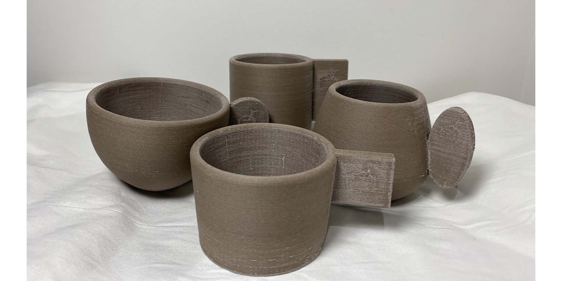 This is the series of designed cups printed by real coconut filament