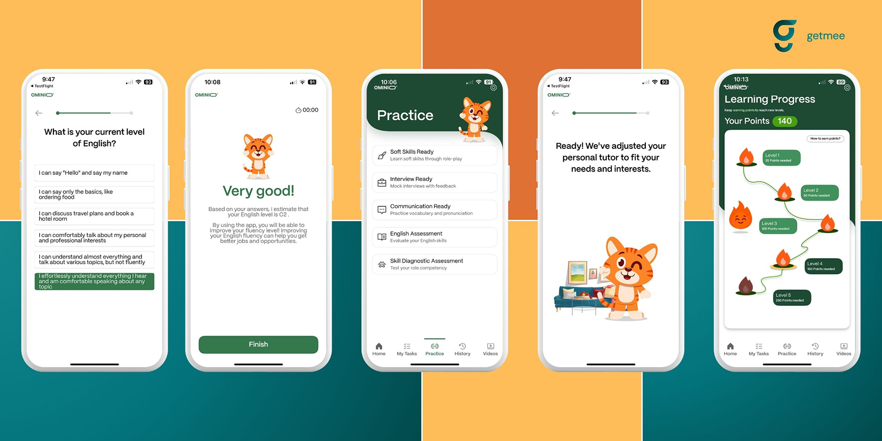 The UI/UX integrates clear navigation, intuitive chatbot conversations, and engaging micro-learning formats.