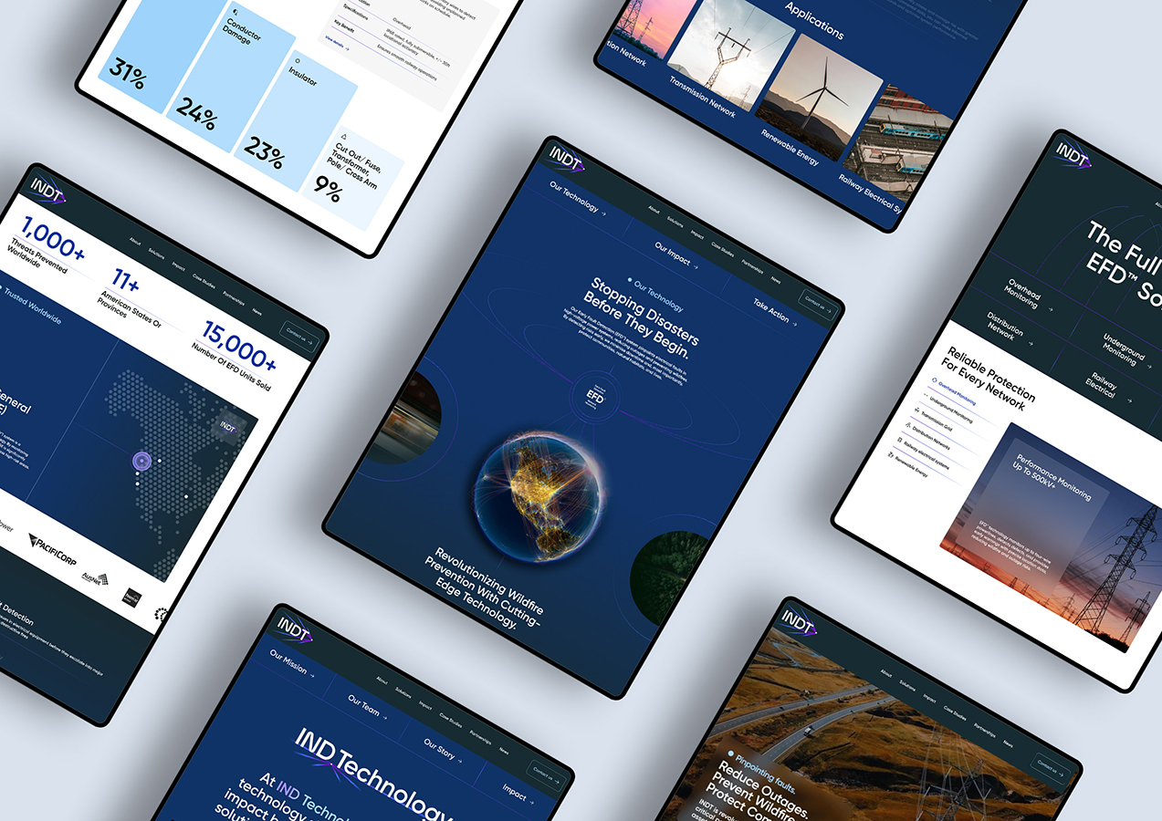 INDT website on flat background