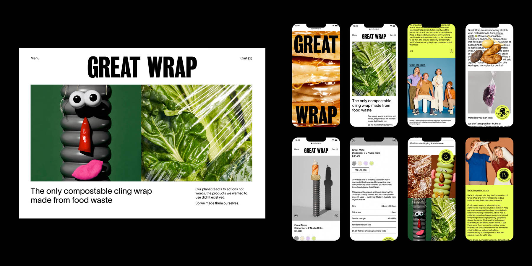 A visual summary of the Great Wrap website for desktop and mobile.