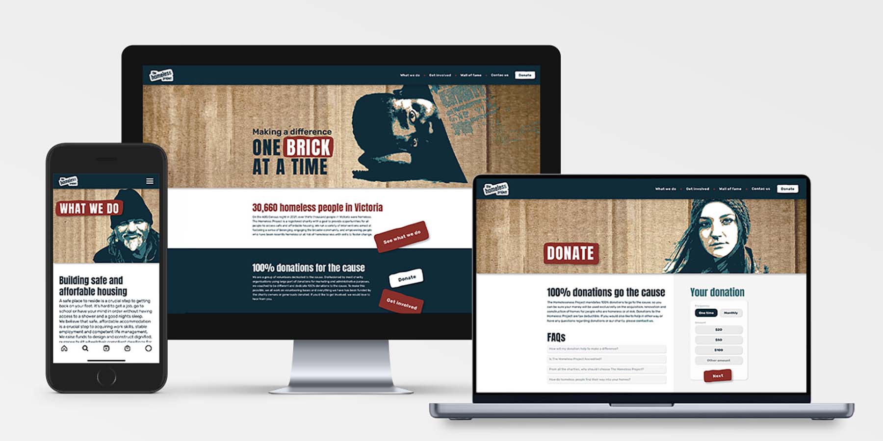 The Homeless Project web design