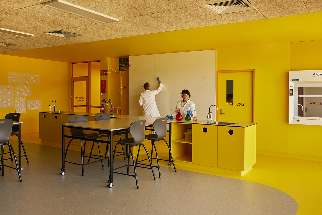 Energetic sulfur yellow brings joy to Auburn High School's state-of-the-art STEM lab