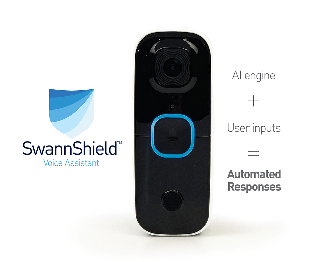 SwannBuddy4K doorbell, Swann logo and