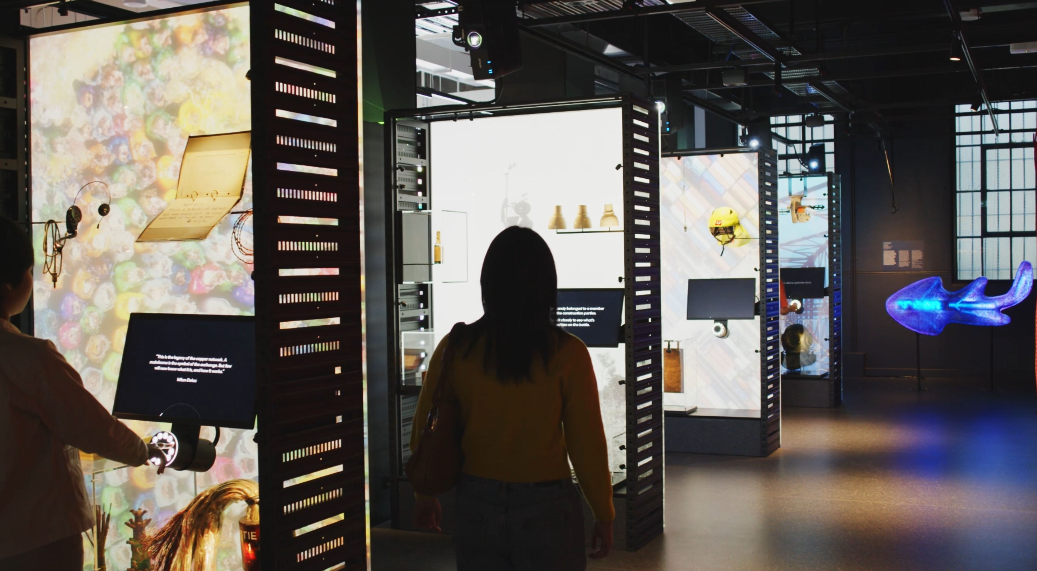 Interaction video of visitors explore the blades