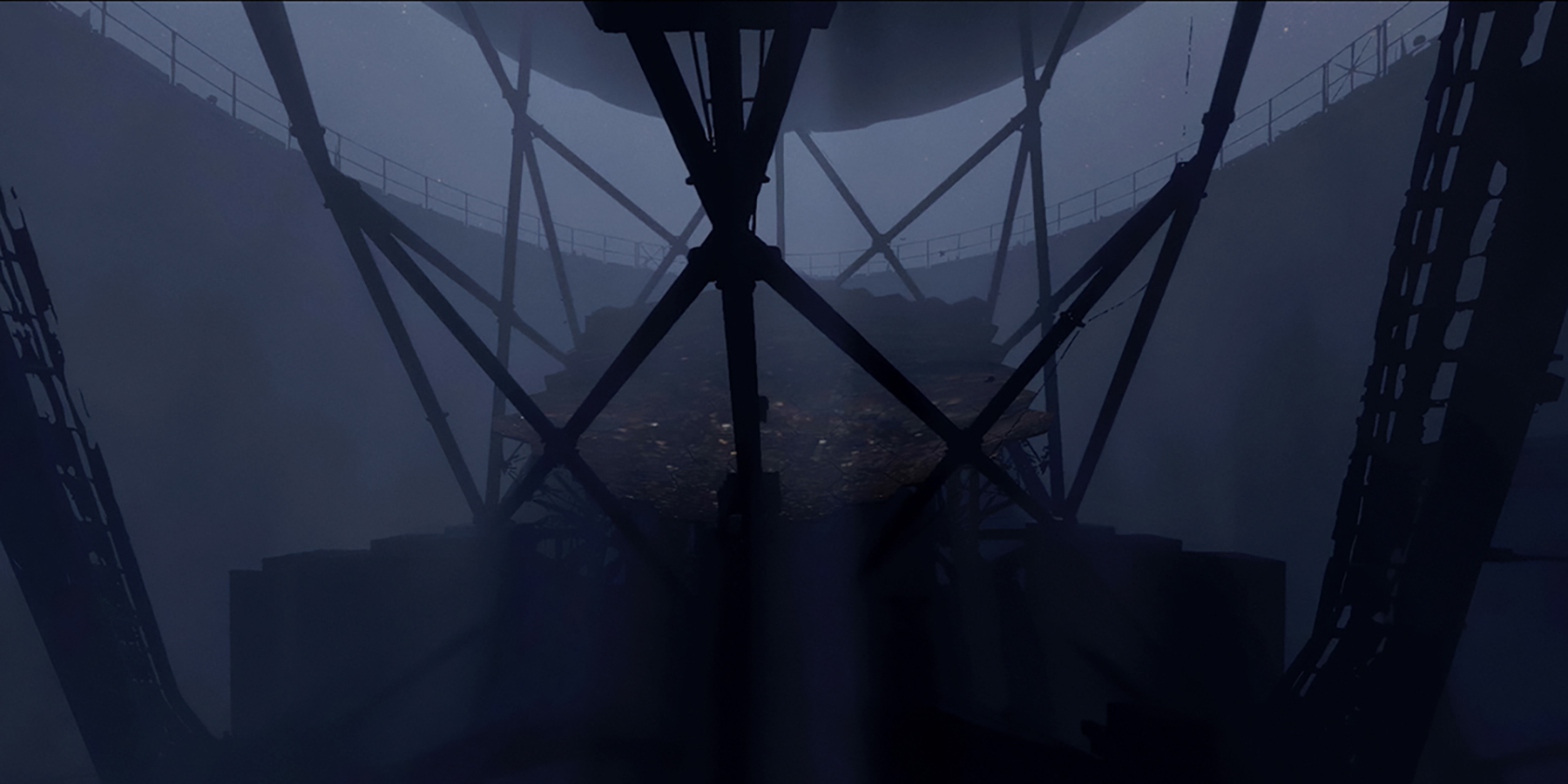 Interior of Observatory showing a Large Telescope recreated in VR