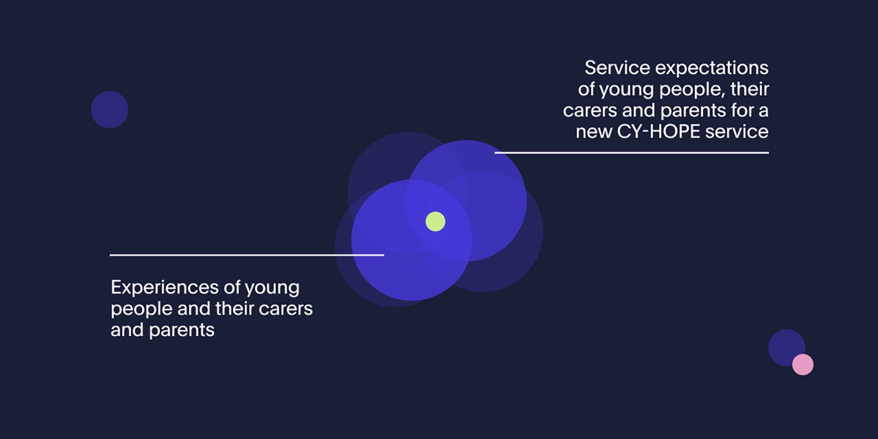 venn diagram showing the relationship between young people and the service expectations