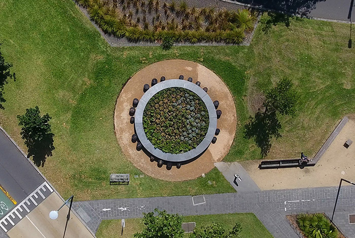 Aerial photo of the Roundtable in North Melbourne