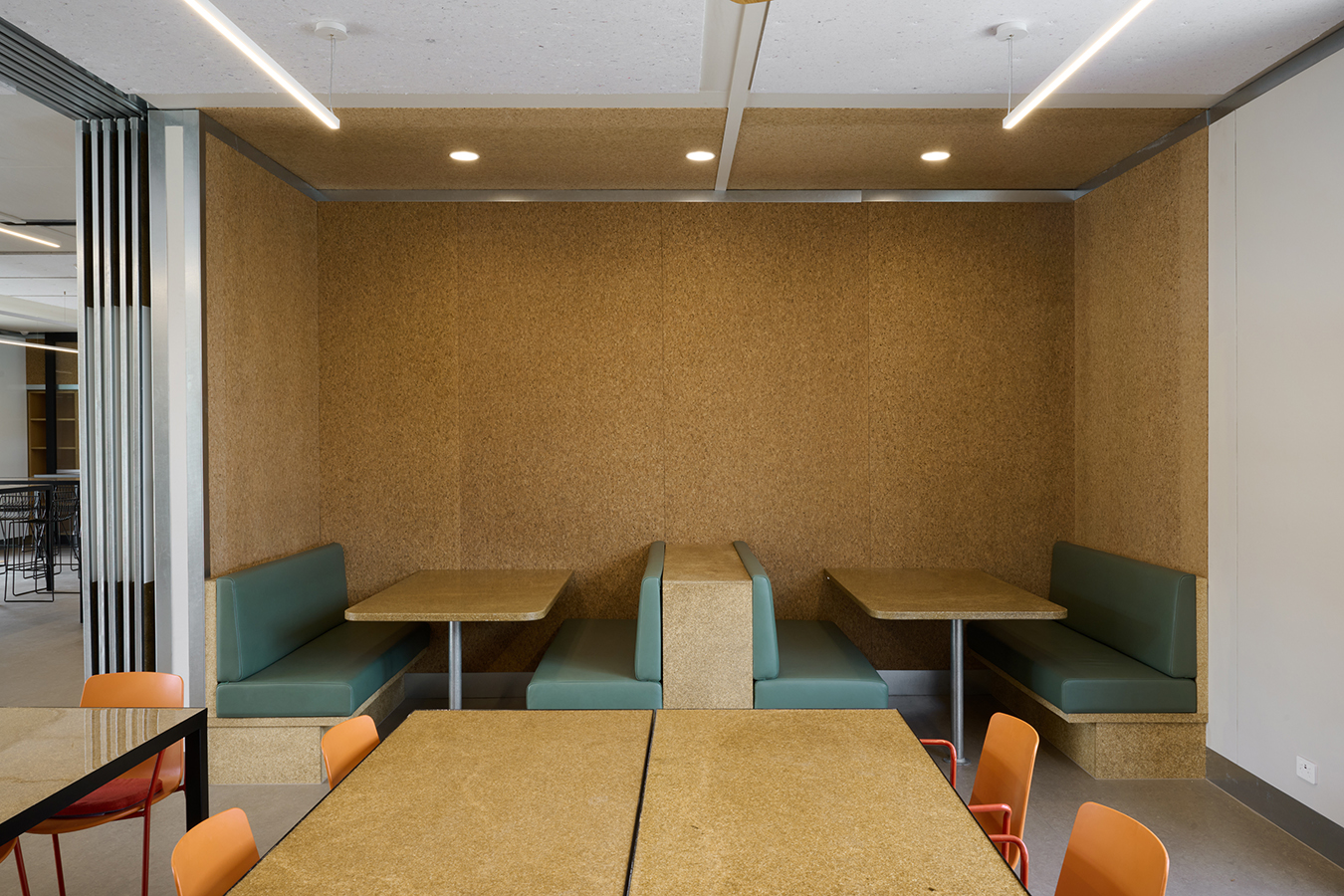 Hemp wall panels and booth seating