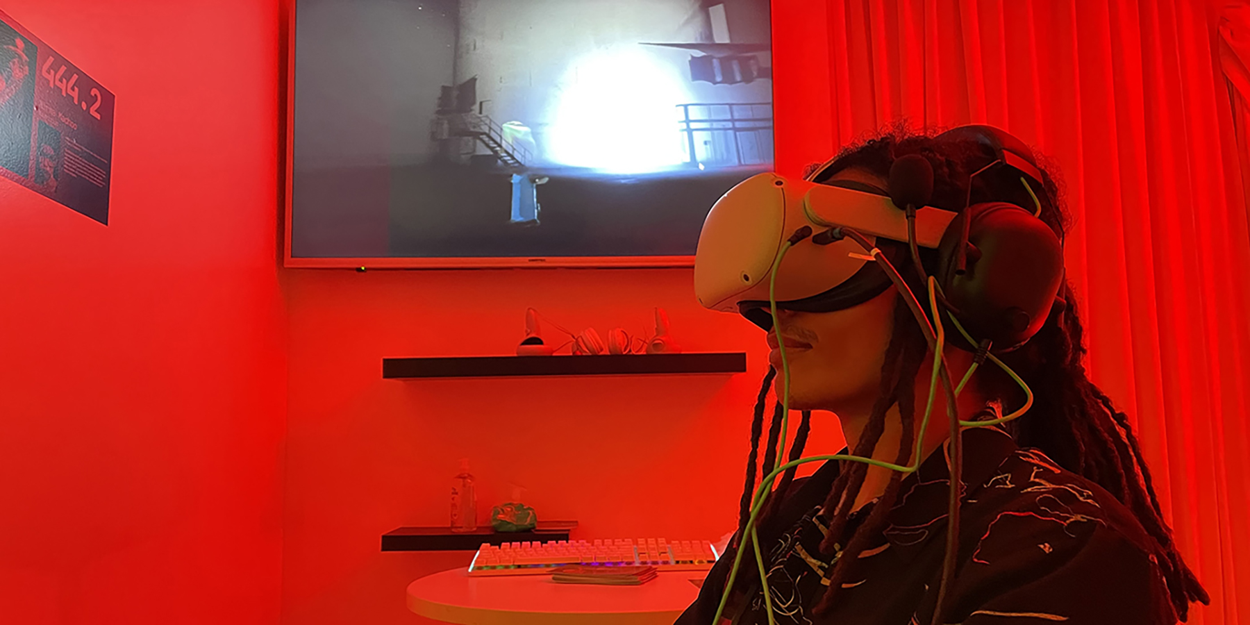 Audience member with AR scene imaging space station for 444.2, South Africa