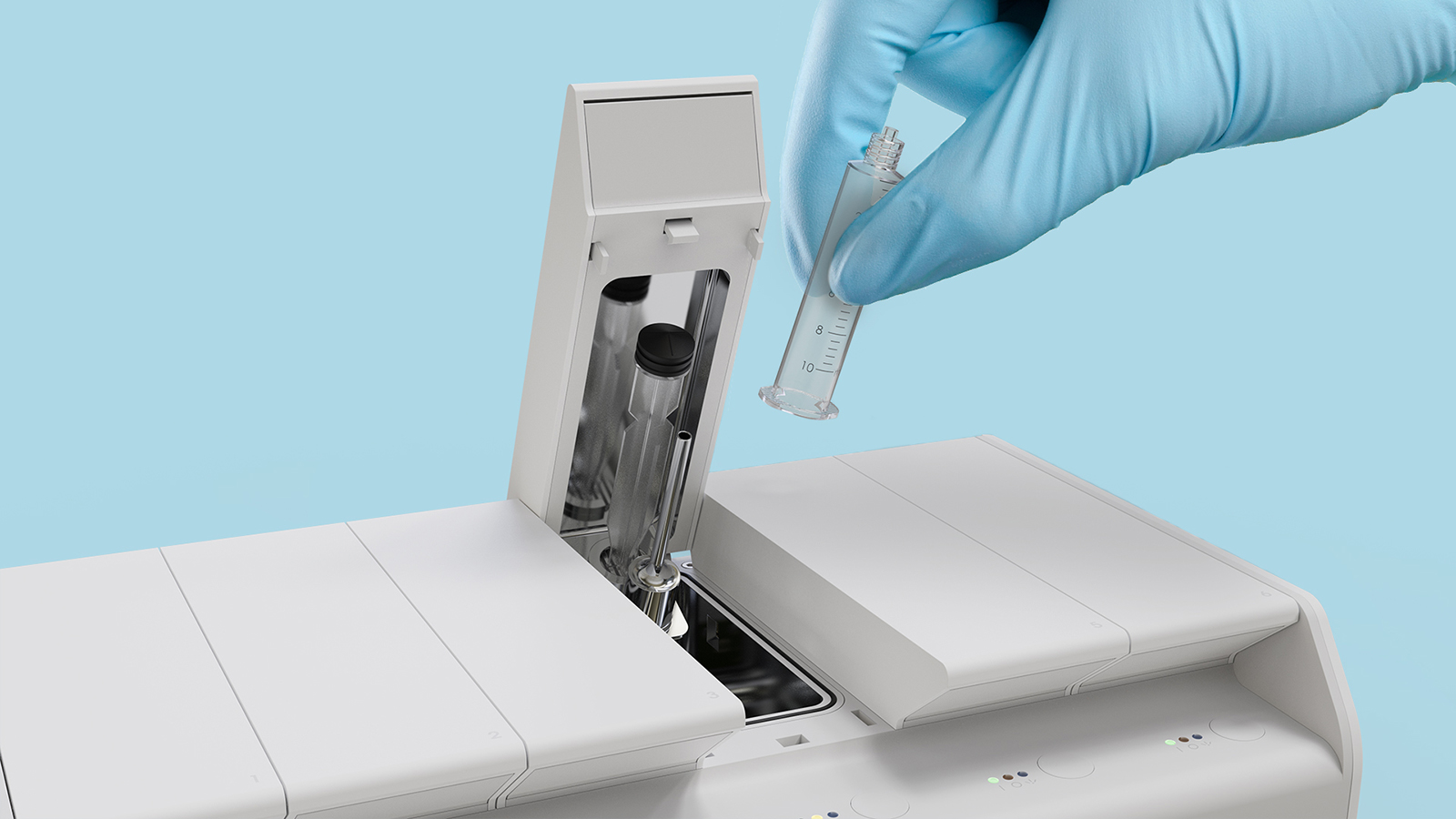 Loading syringe into chamber