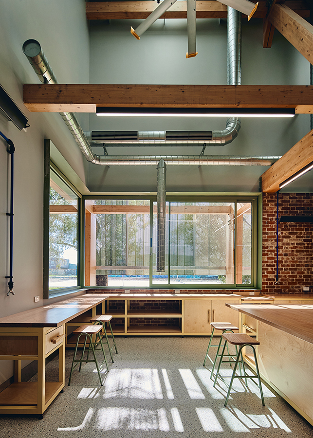 Northern Memorial Park Depot - the new staff workshop spaces are light filled and frame views to landscape.