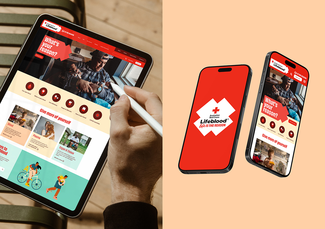 Lifeblood image 07 - digital brand examples, tablet and smart phone