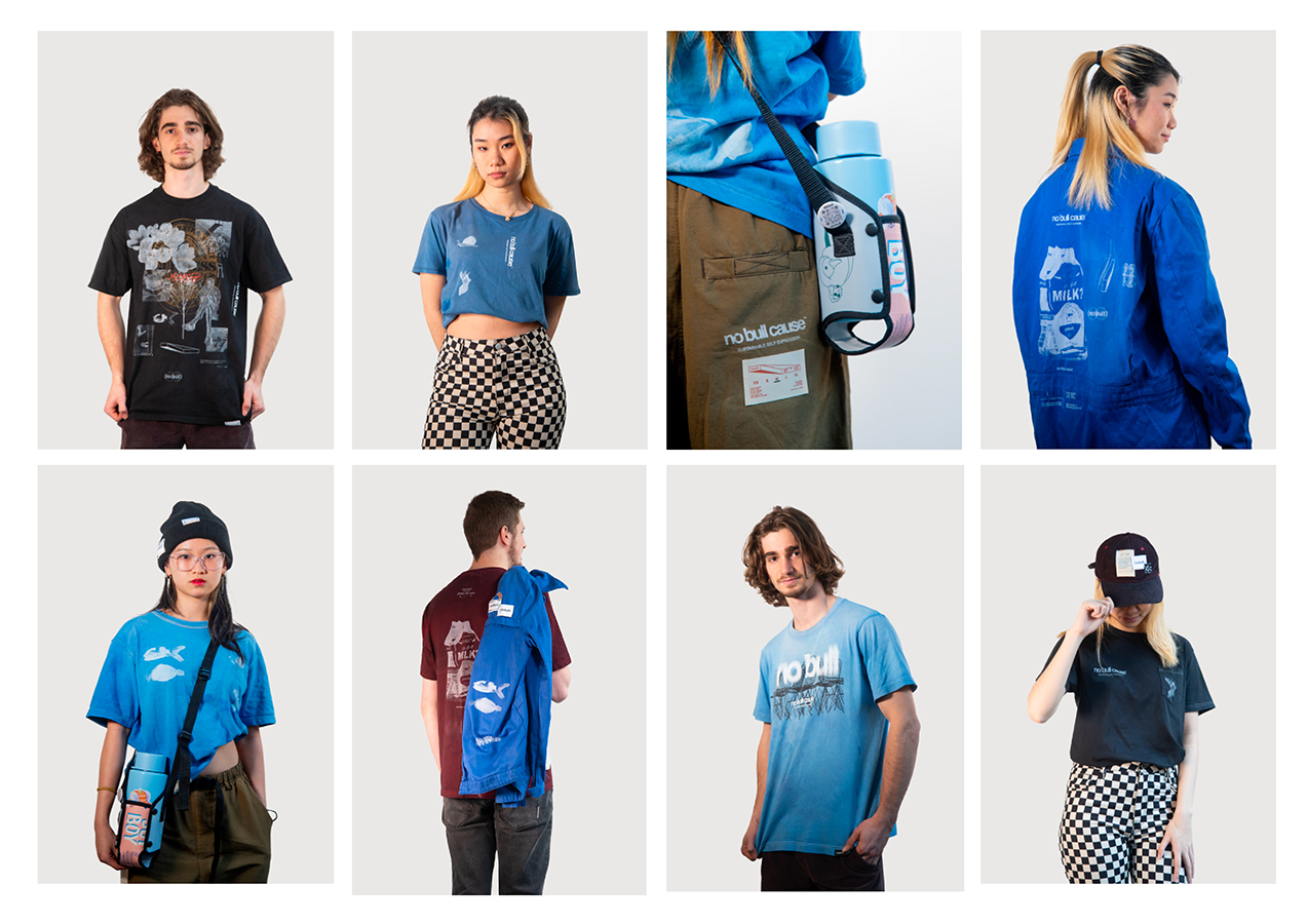 Model shots featuring the screen printed clothes. Also featuring the No Bull bag designed and manufactured with Into Carry.
