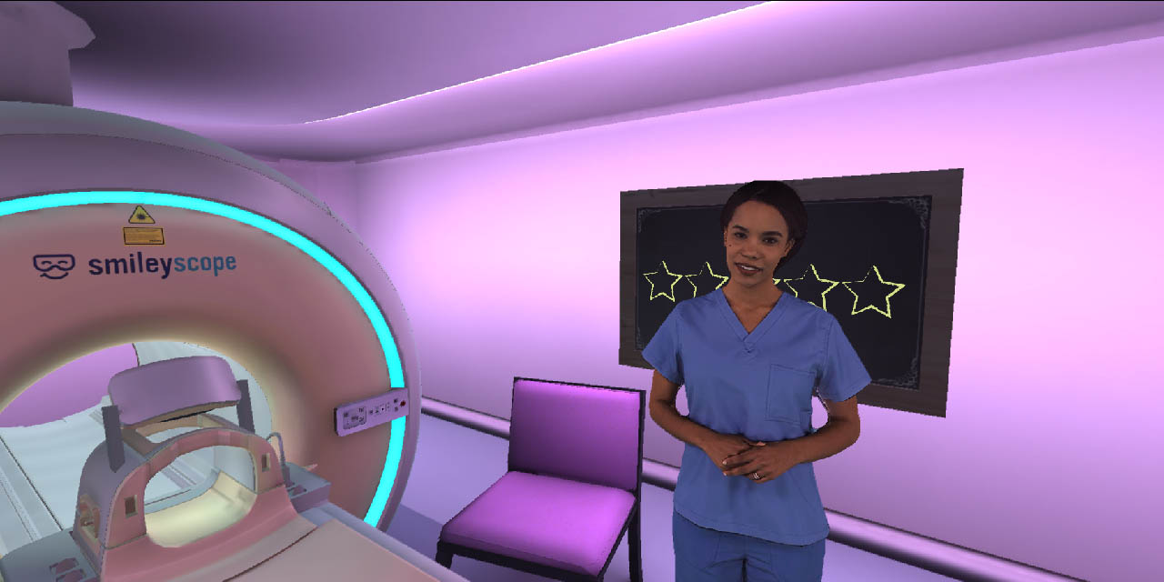 Patient using the Realistic Theme is introduced the to MRI machine